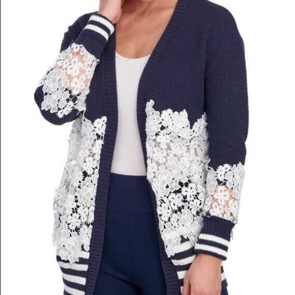 *NOT FOR SALE* MINNE Lace Paneled Sporty Cardigan - Picture 1 of 3
